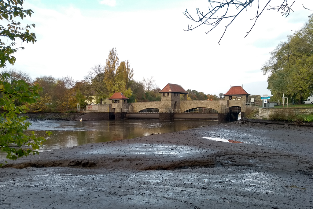 Funktionsprobe des Palmengartenwehrs in Leipzig